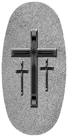 DASOV 517 BK SH SL Black 3 Crosses Shimmer Silver Background